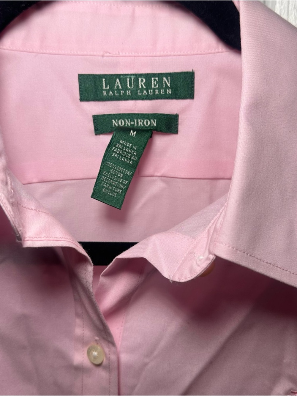 Lauren Ralph Lauren Pink Non-Iron Button Down Shirt Medium - Picture 2 of 11